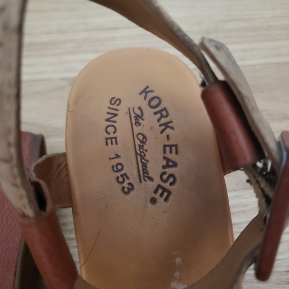 Kork-Ease Keirn Cork Leather Platform Wedge Sandal Size 9 Chunky - Picture 4 of 10